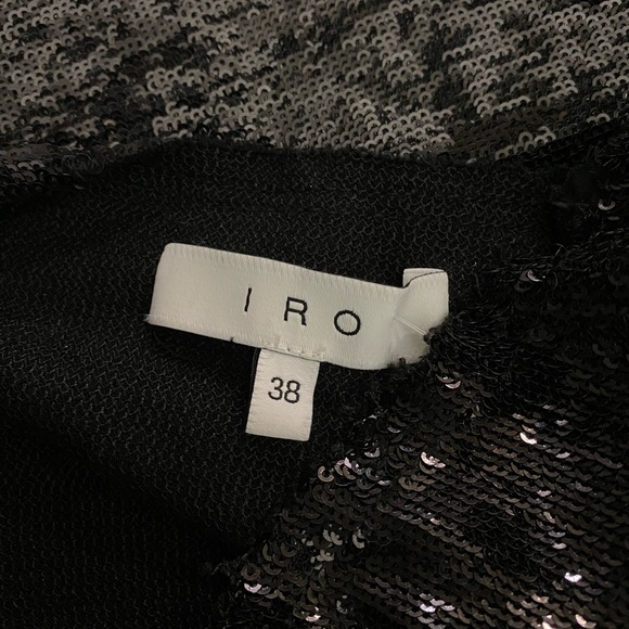 IRO Nobila Black Sequin Cocktail Dress Size 38 / 6 - Picture 13 of 15
